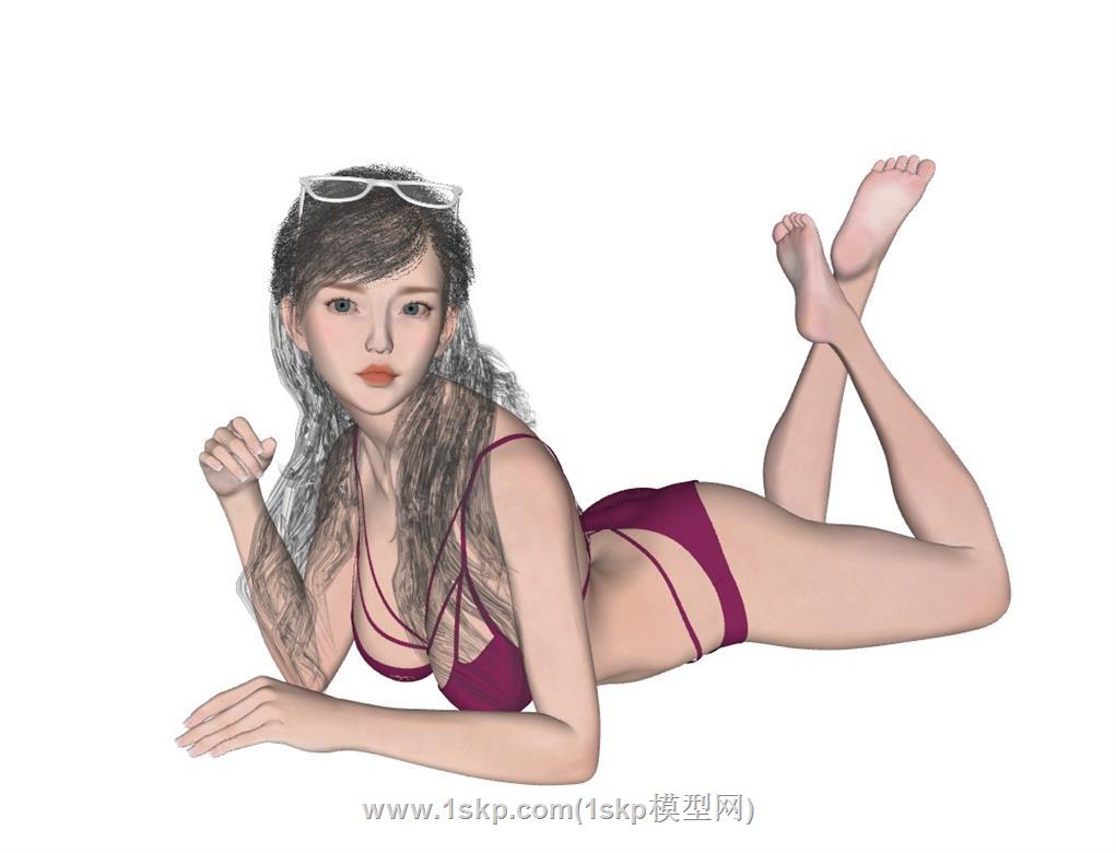 女人美女人物SU模型 2