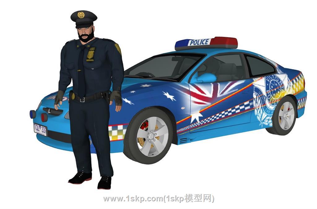 外国警察警车SU模型 2