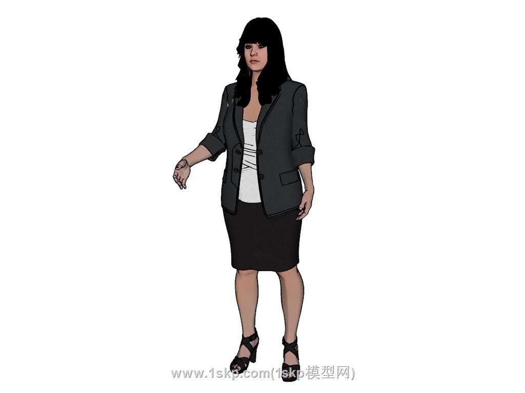 握手商务女人SU模型 2