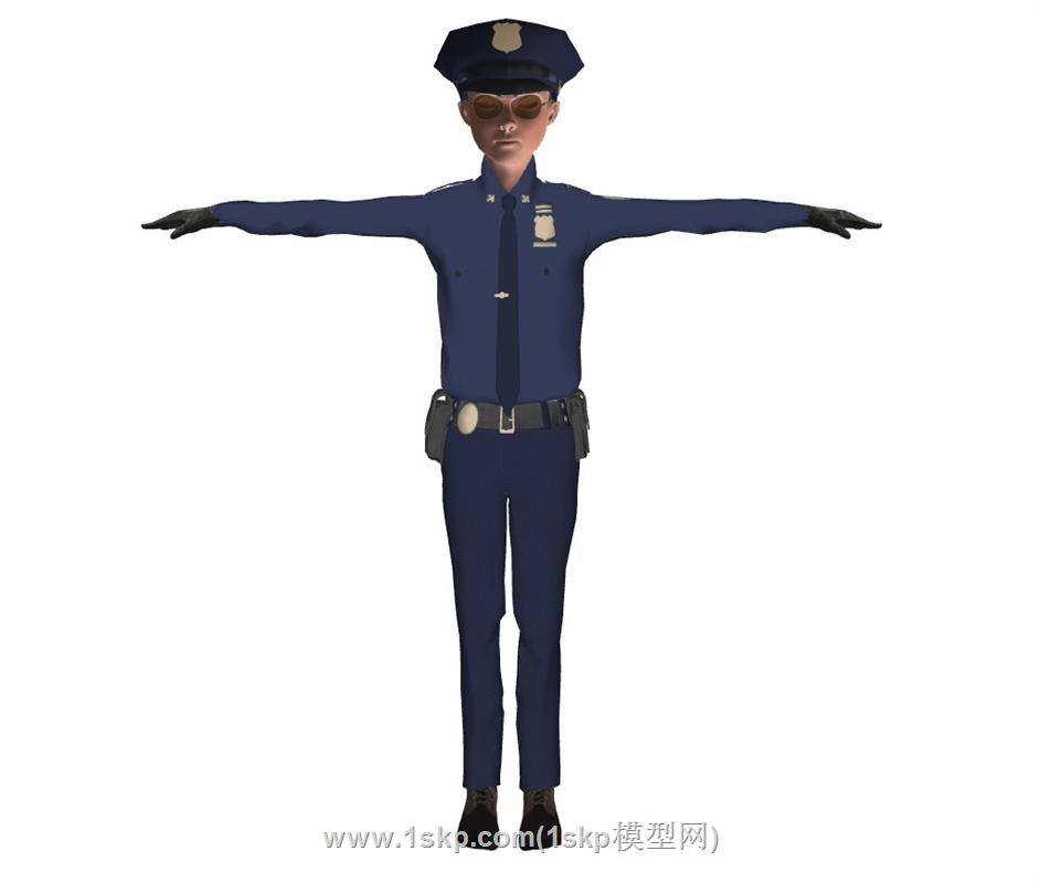 3D警察人物SU模型 2