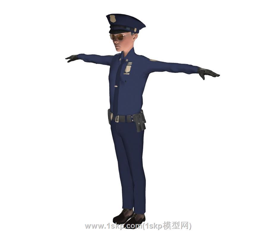 3D警察人物SU模型 3