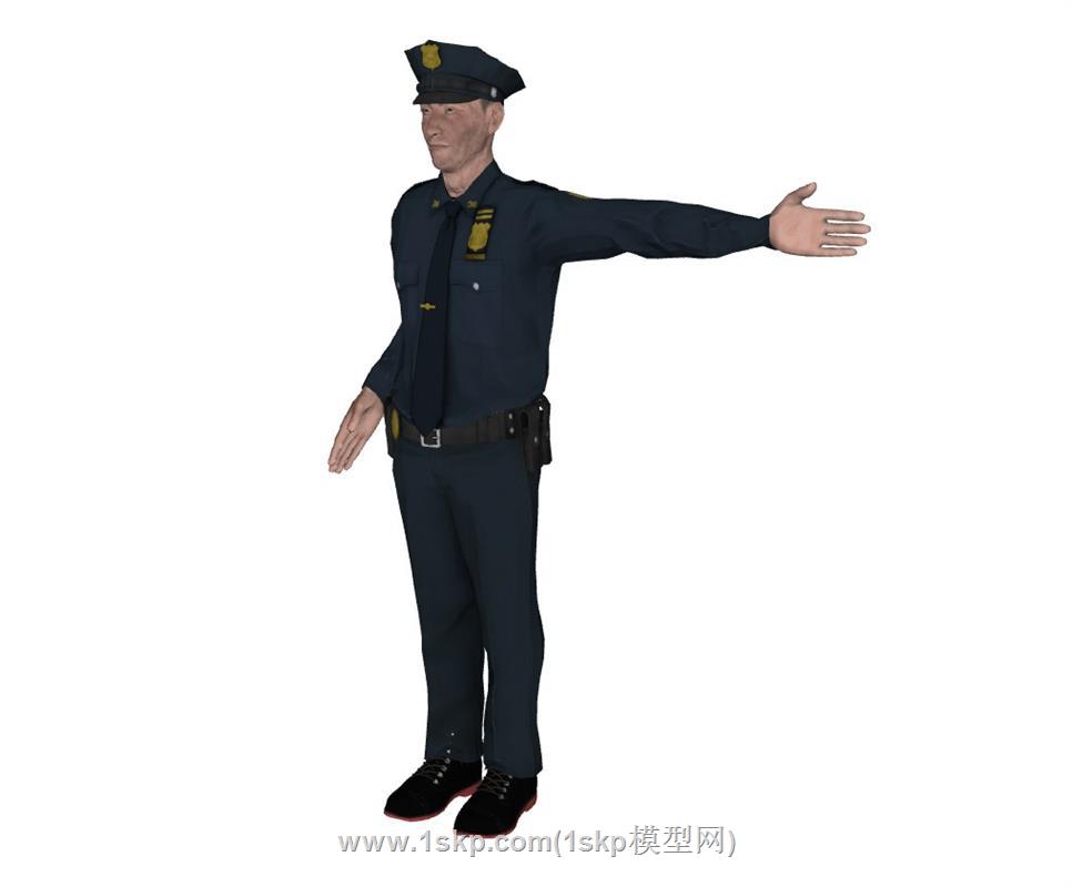 警察人物SU模型 1