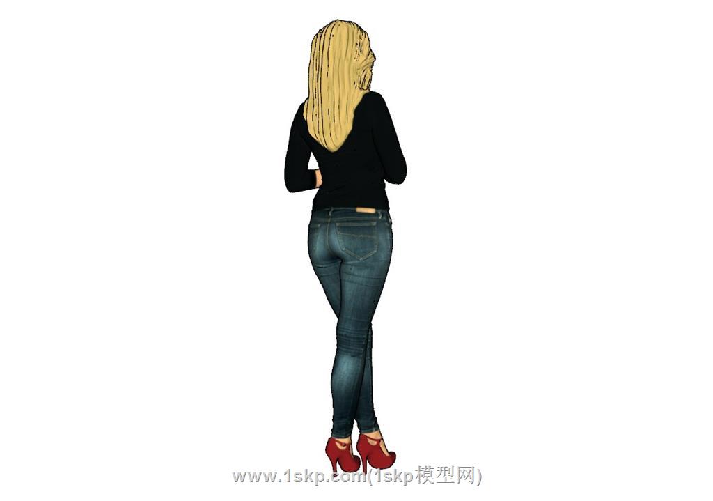 金发女人SU模型 3