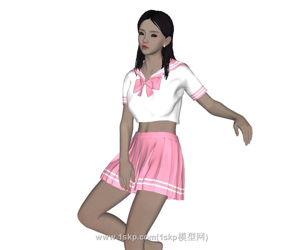 粉色校服女生人物 2