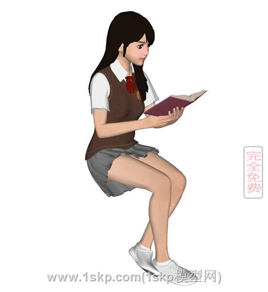 坐姿看书女生 3