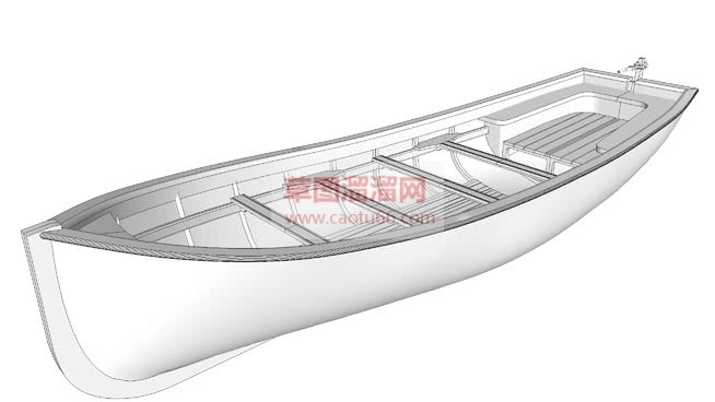 白模小船免费SU模型 1
