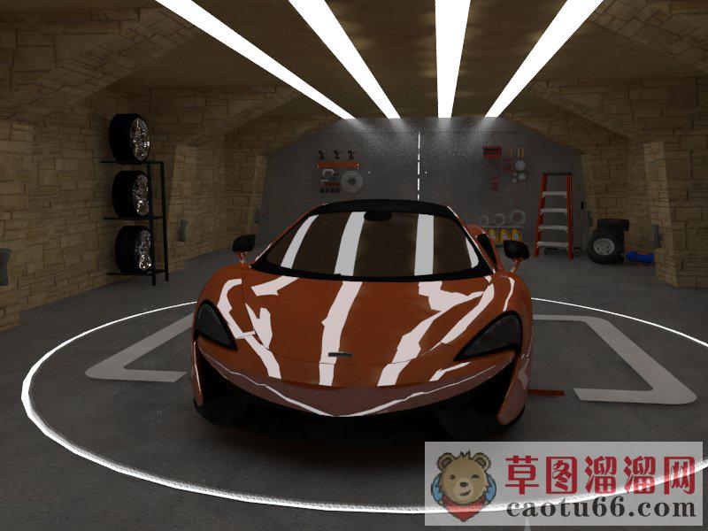 超跑跑车车库SU模型