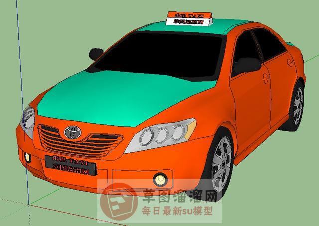 出租车TAXI汽车SU模型 1