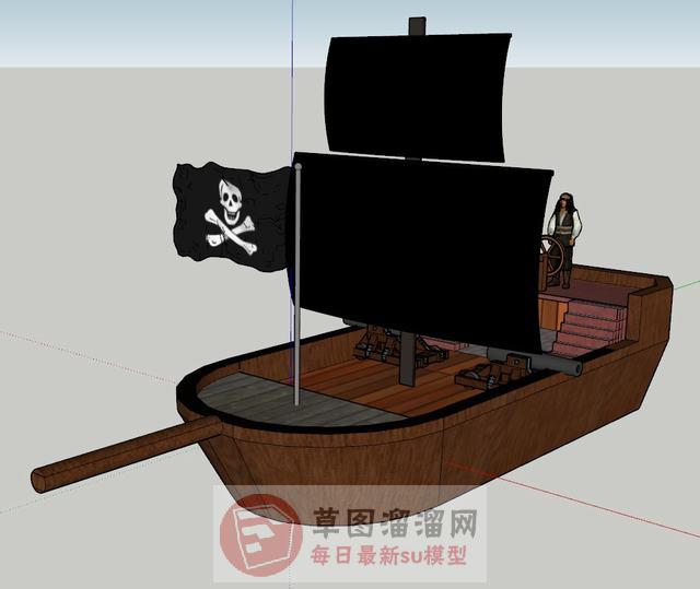 海盗船海盗船长SU模型 1