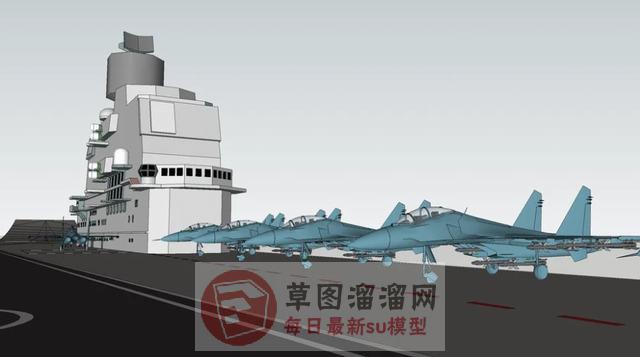 滑跃式航空母舰舰载机SU模型 2