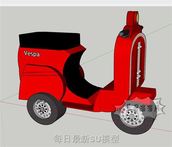 电动车摩托车SU模型 1