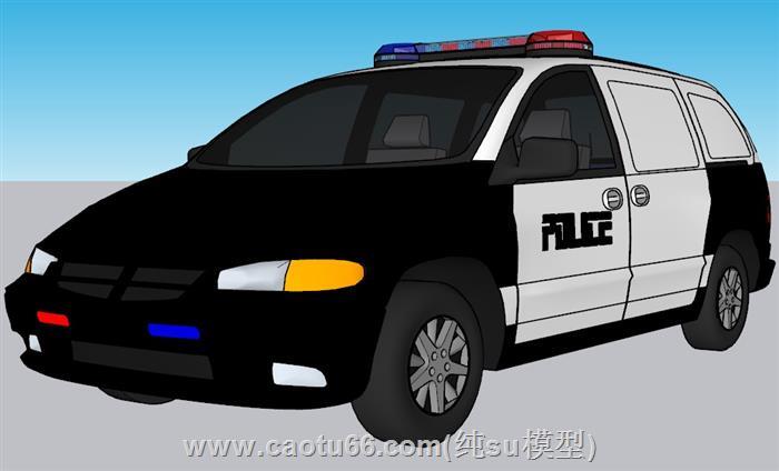 警车汽车SU模型 1