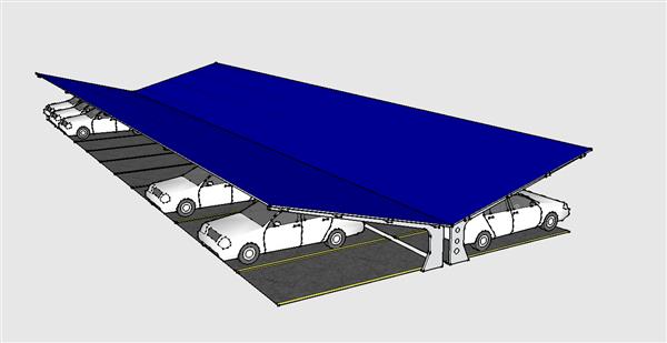 光伏停车棚SU模型 1