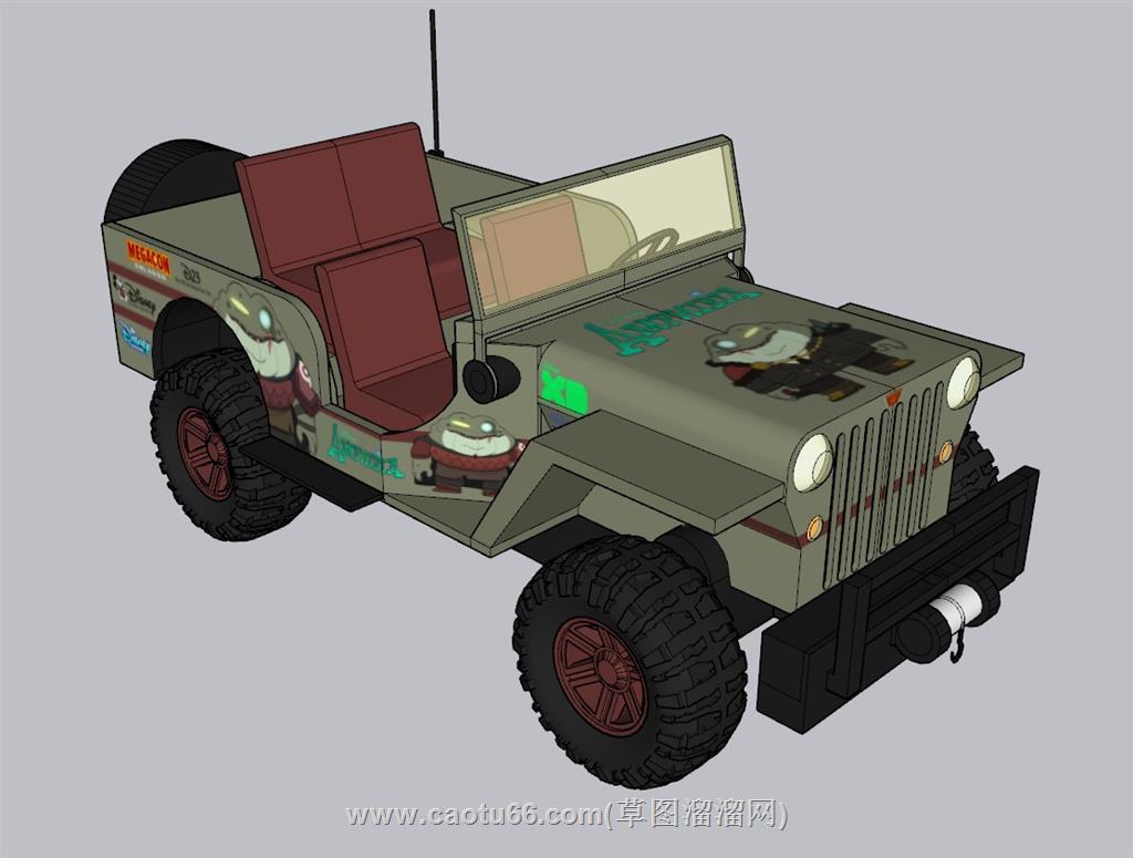 吉普车汽车SU模型 1