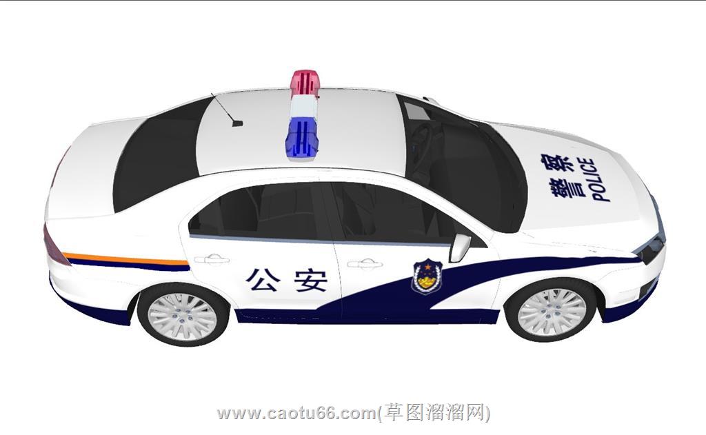 警车公安车汽车SU模型 1