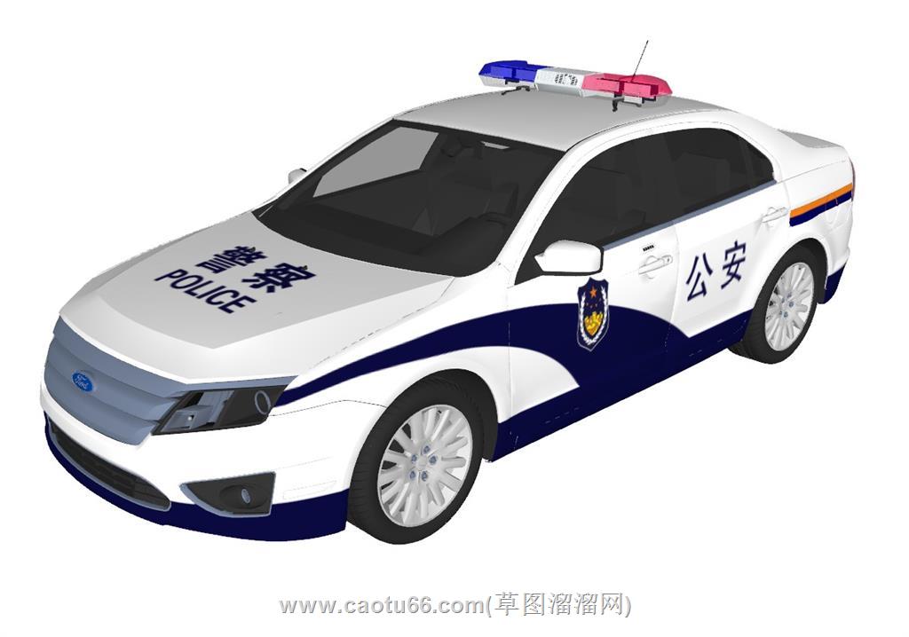 警车公安车汽车SU模型 2