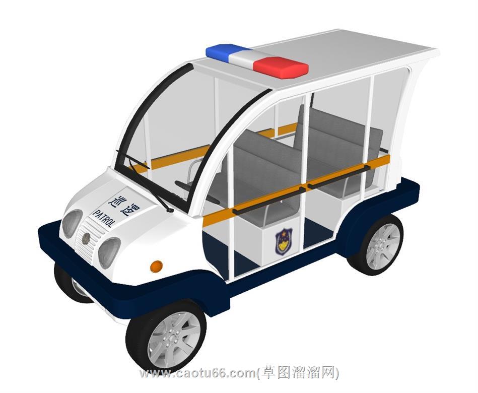 警车巡逻车警察SU模型 2