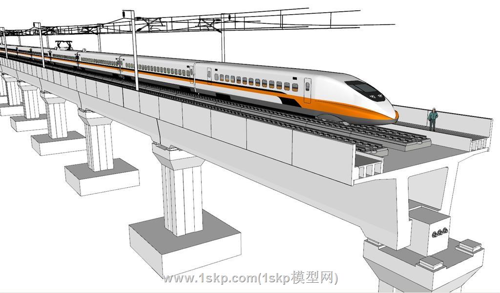 高铁动车大桥SU模型