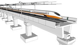 高铁动车大桥SU模型