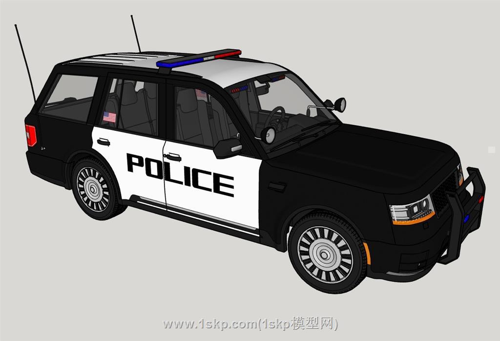 警车SU模型 2