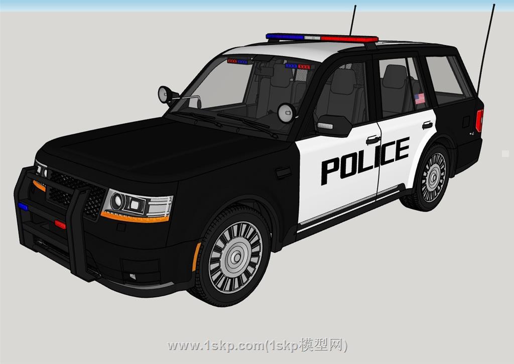 警车SU模型 1