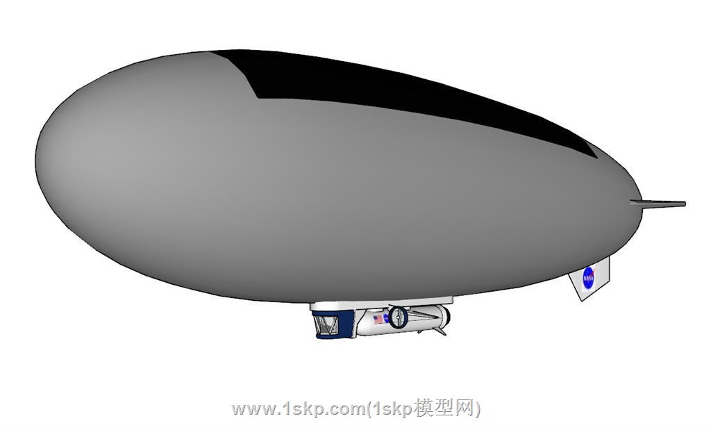 热气飞艇SU模型 1