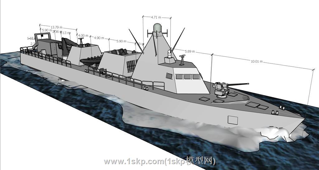 军舰战舰SU模型 1