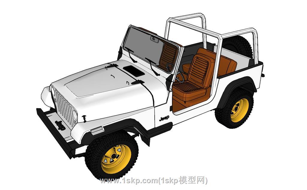 jeep敞篷吉普车SU模型 3