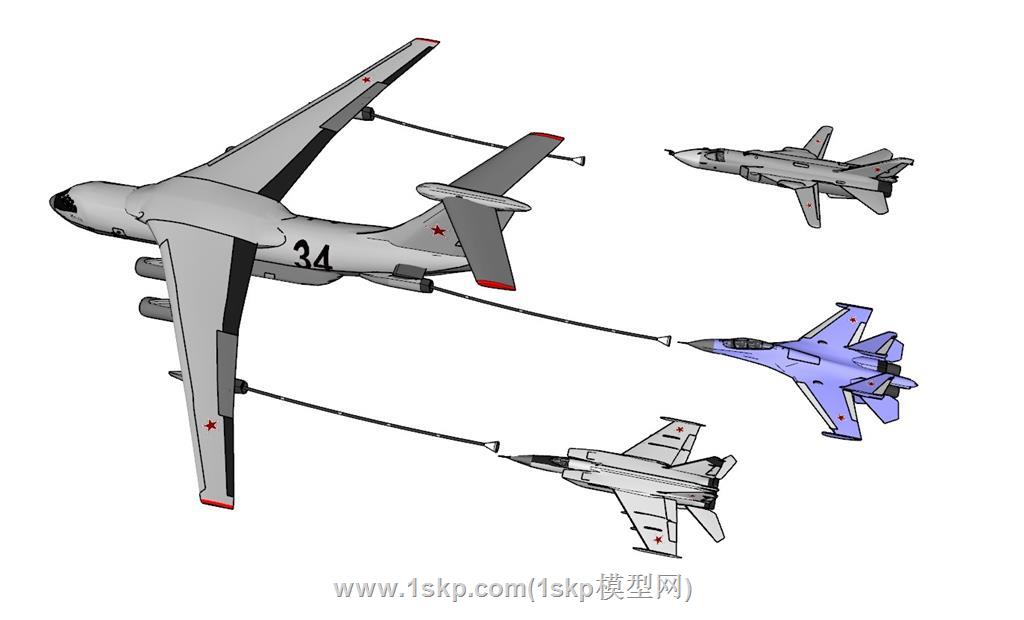 空中加油机战斗机SU模型 2