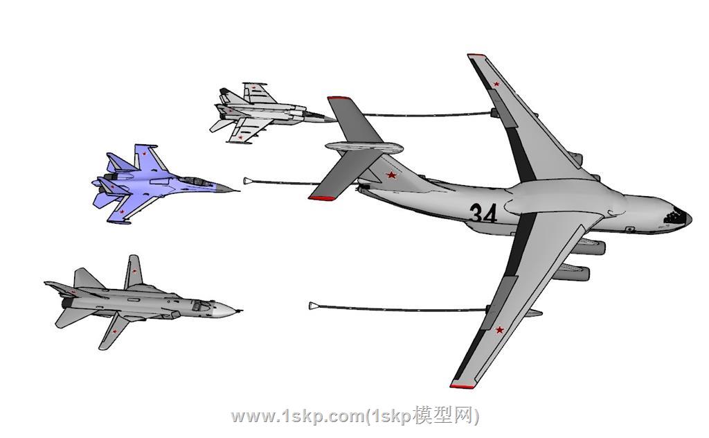 空中加油机战斗机SU模型 3