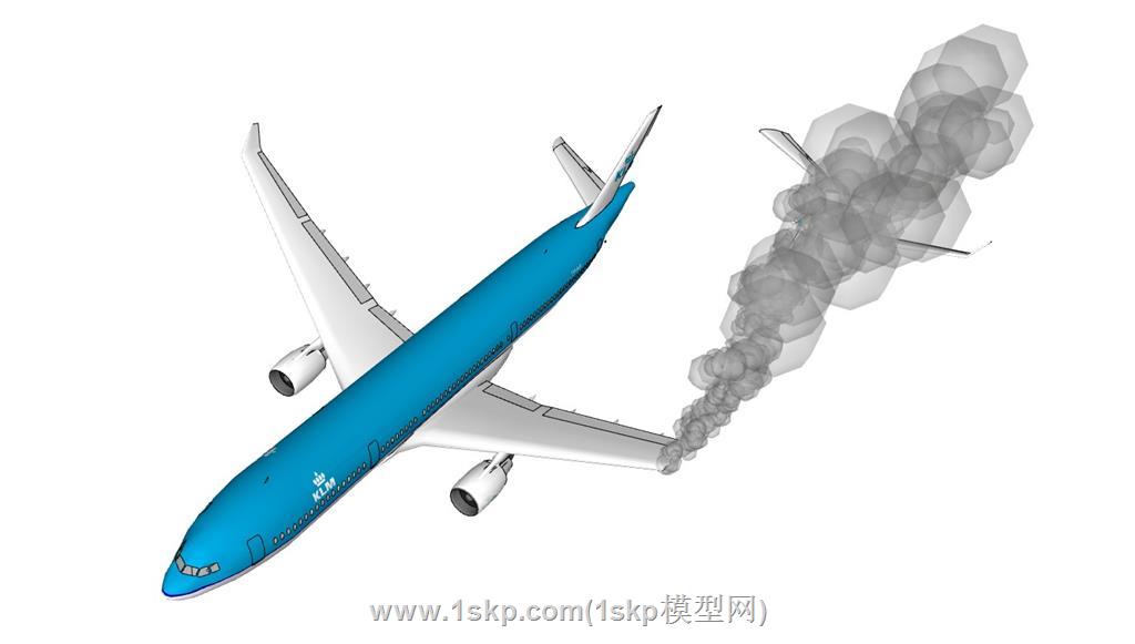 失事的飞机坠毁SU模型 1