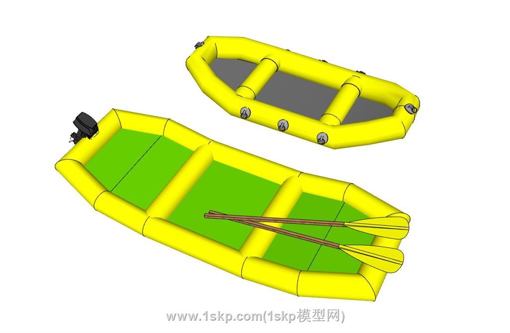 救生筏橡胶充气船SU模型