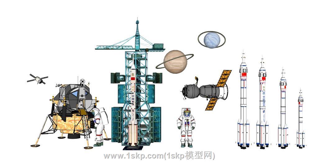 航天航空火箭太空人SU模型 1