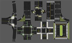 交通路口十字路口道路 免费sketchup模型下载