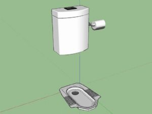 蹲便池 冲水箱 卷筒纸