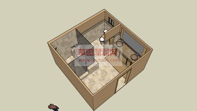 浴室间洗澡间卫生间SU模型 1