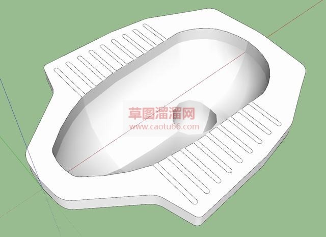 蹲厕厕所便池SU模型 1