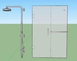 花洒+淋浴隔SU模型 免费sketchup模型下载