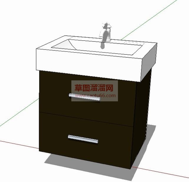 洗漱台洗手池SU模型 1