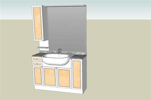 浴室柜洗手池SU模型