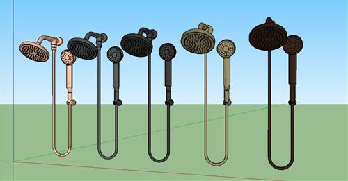 花洒喷头SU模型 1