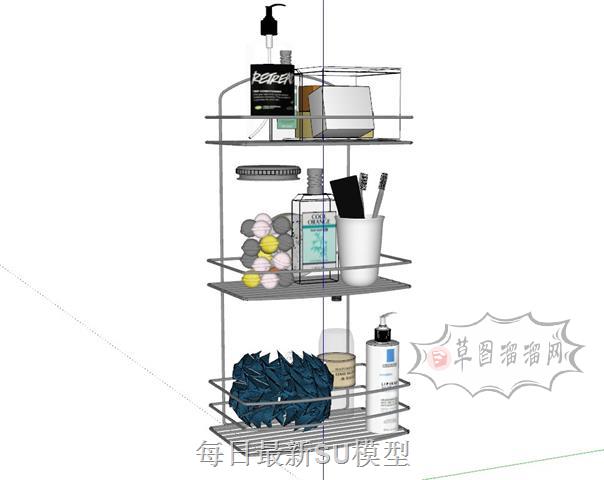 浴室置物架沐浴露SU模型 1