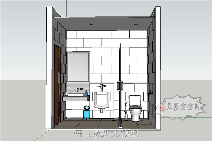 卫生间浴室SU模型 1