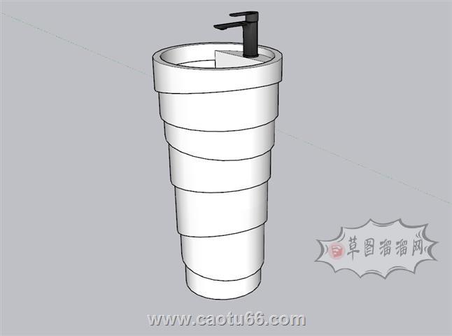 洗手池洗漱台浴室柜SU模型