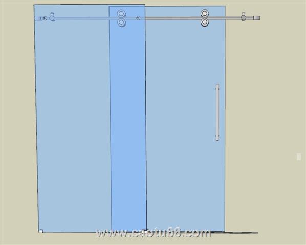 浴室隔断玻璃门SU模型 1