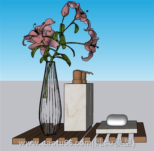 浴室沐浴露花瓶SU模型 1