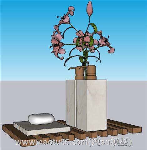 浴室沐浴露花瓶SU模型 2