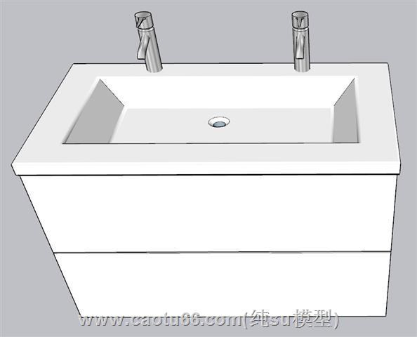 洗手池台盆洗簌台SU模型 1