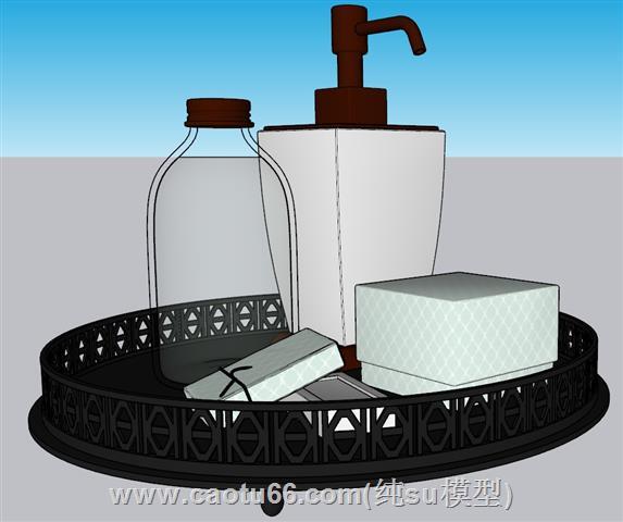 浴室沐浴露玻璃瓶SU模型 1
