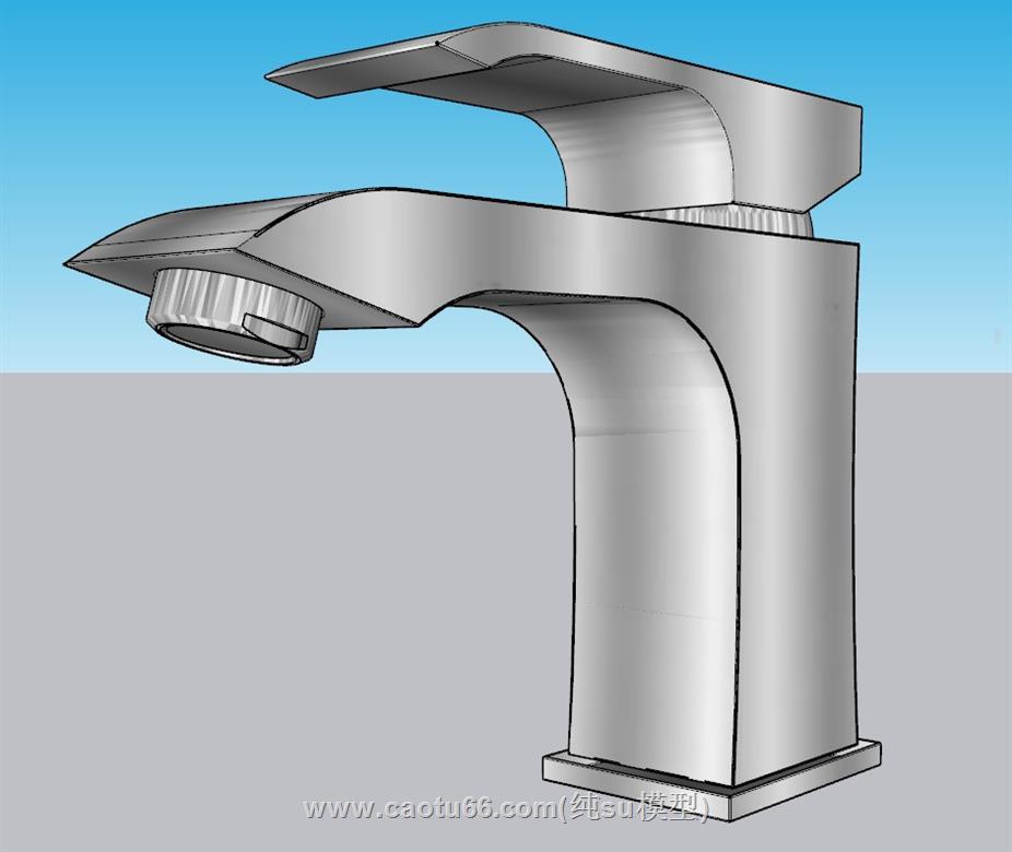 不锈钢水龙头开关SU模型 1